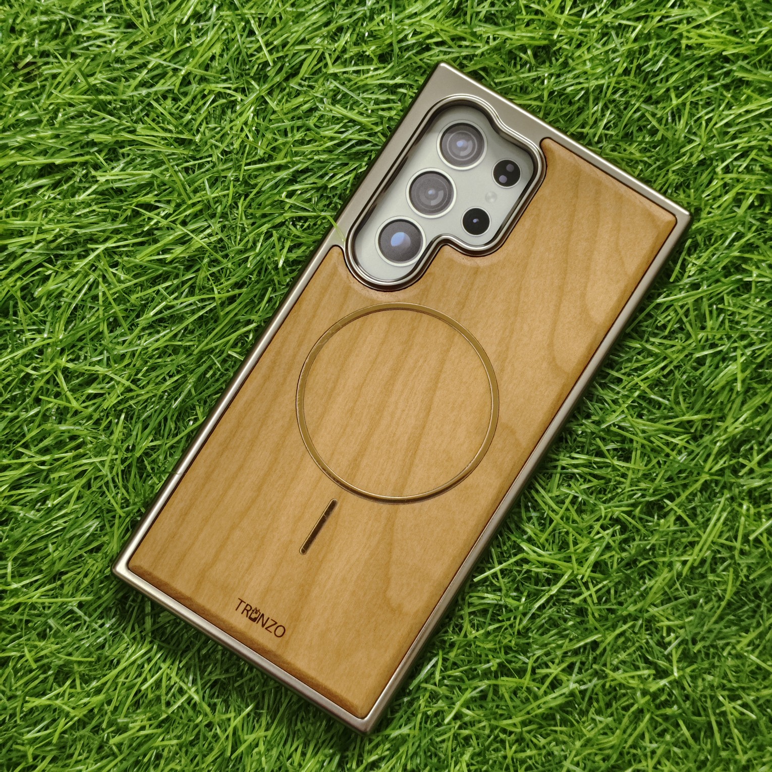 Samsung Galaxy S24 Ultra Premium Wooden Back Cover with magsafe Tranzo - Image 6