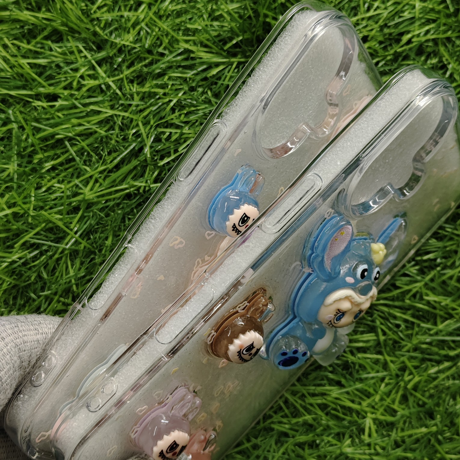 iPhone 16 & 16 Pro & 16 Pro Max Premium Transparent 3D Labubu Dolls Back Cover - Image 3