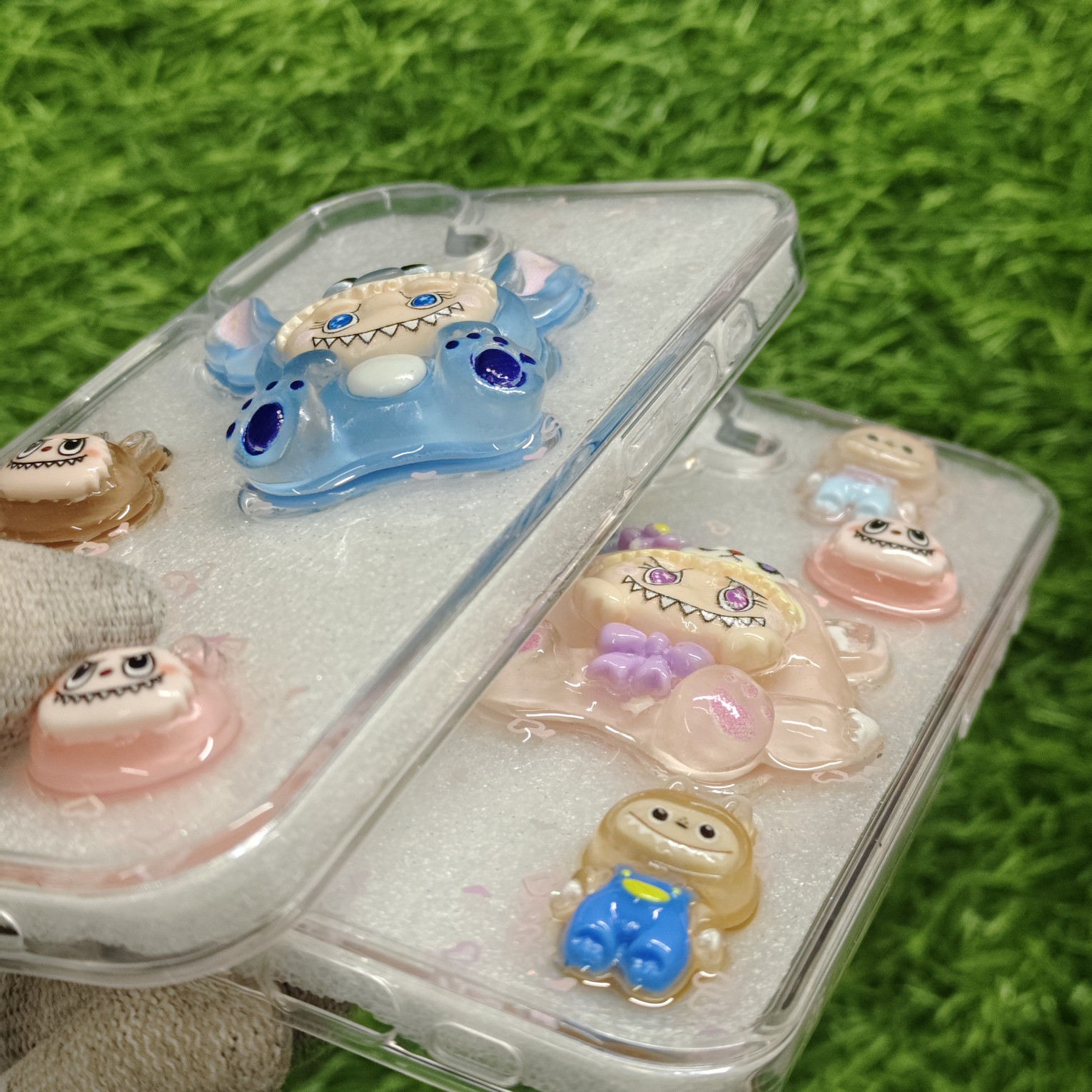 iPhone 16 & 16 Pro & 16 Pro Max Premium Transparent 3D Labubu Dolls Back Cover - Image 6