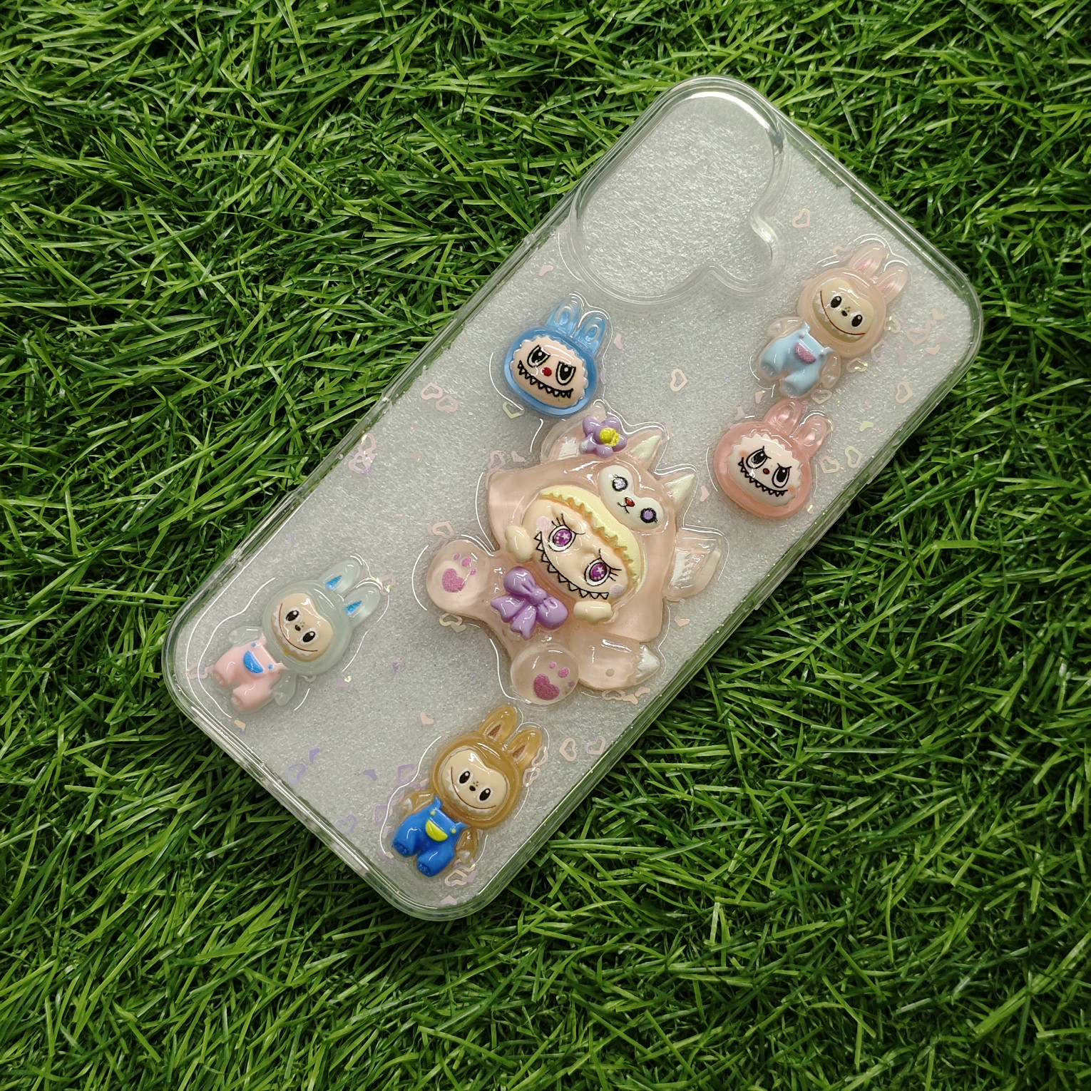 iPhone 16 & 16 Pro & 16 Pro Max Premium Transparent 3D Labubu Dolls Back Cover - Image 7