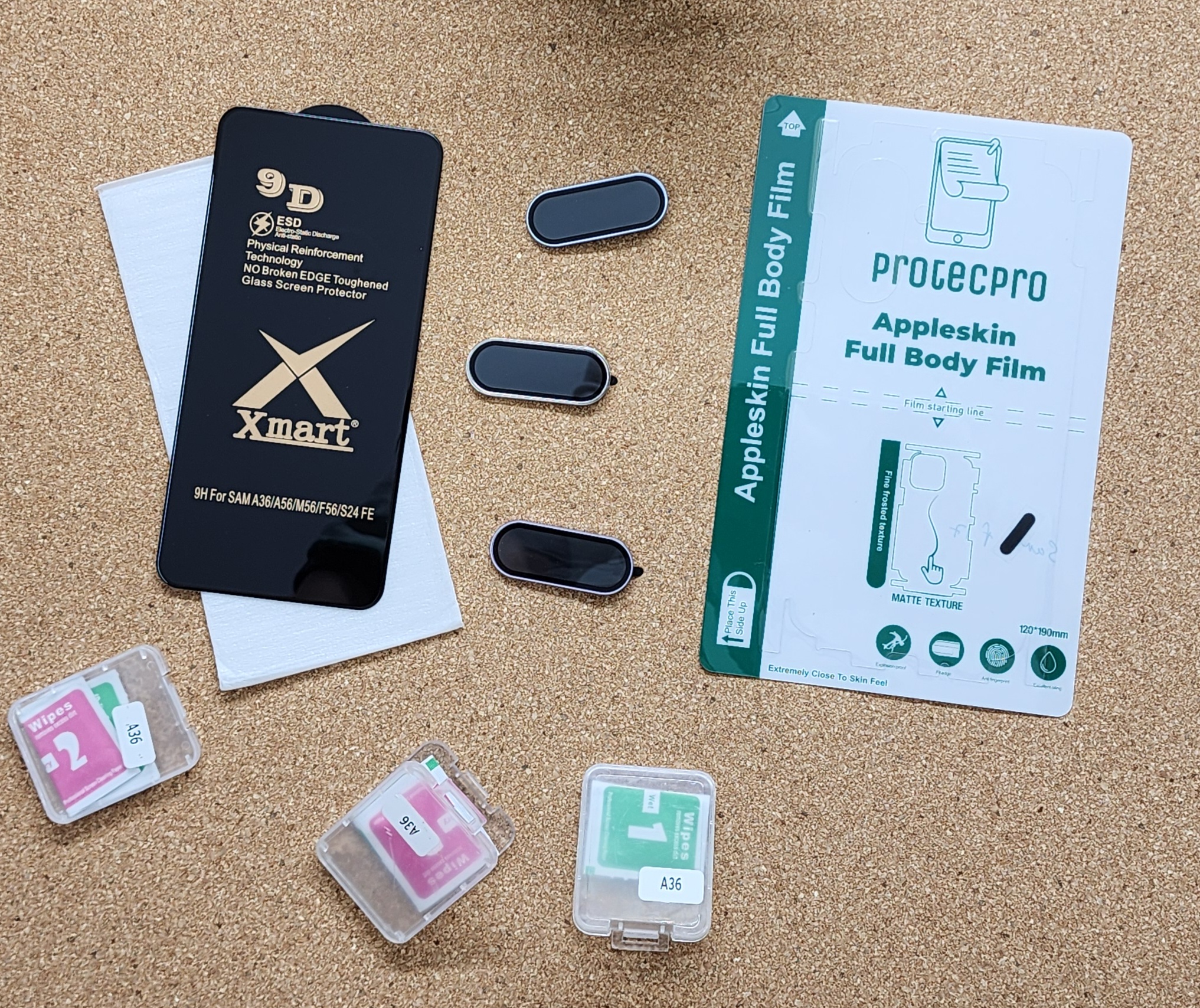 Samsung Galaxy A36 & A56 Tempered Glass & Camera Lens Protection & Back Lamination Combo