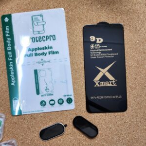 Poco M7 Plus OG Tempered Glass & Camera Lens Protection & Back Lamination Combo