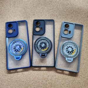 Moto Edge 50 Fusion & G85 & G96 Transparent Wheel Magsafe Stand Back Cover