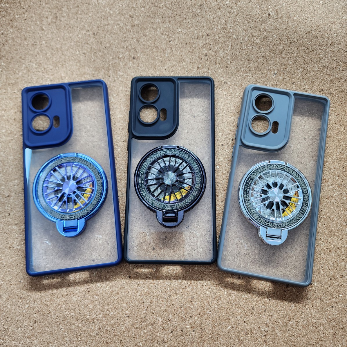 Moto Edge 50 Fusion & G85 & G96 Transparent Wheel Magsafe Stand Back Cover