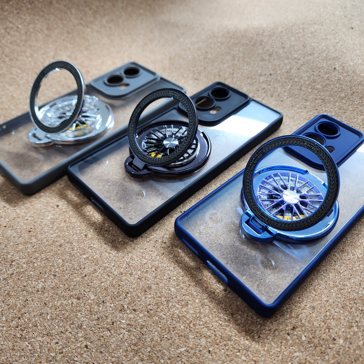 Moto Edge 50 Fusion & G85 & G96 Transparent Wheel Magsafe Stand Back Cover