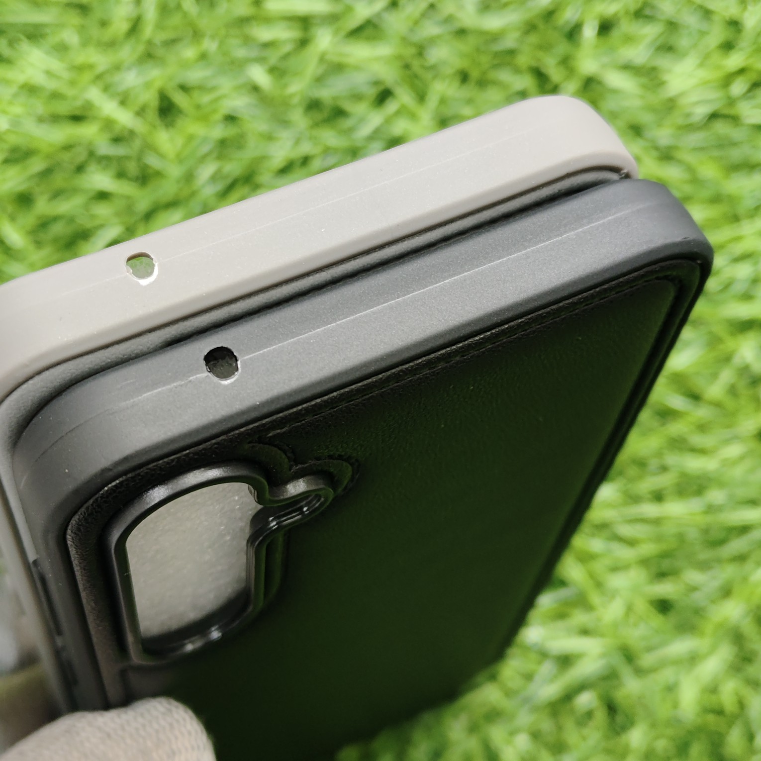 Samsung Galaxy S23 FE Premium Puffer Leather Finish Back Cover With Metal Lion Logo - Image 6