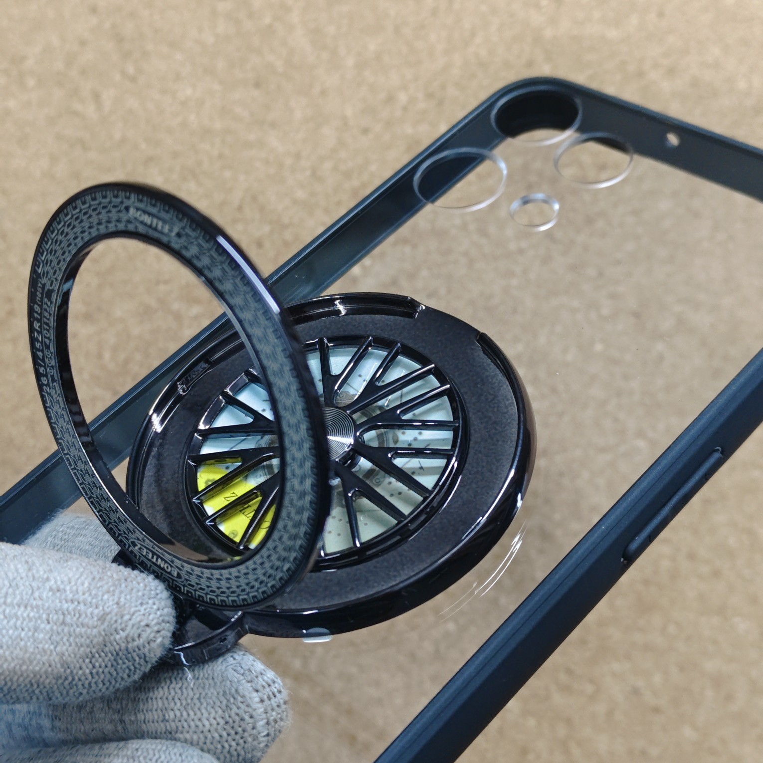 Nothing Phone 3A Lite Premium Transparent Doyers Back Cover With Wheel Magsafe Stand