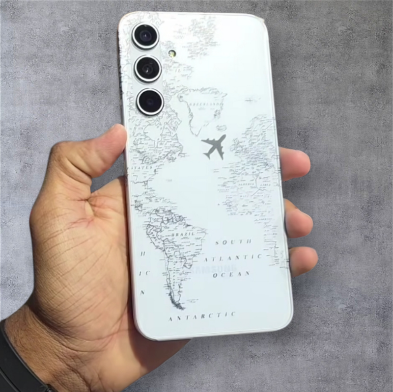 Travel Design Matte Transparent Mobile Skin For Samsung - Image 2