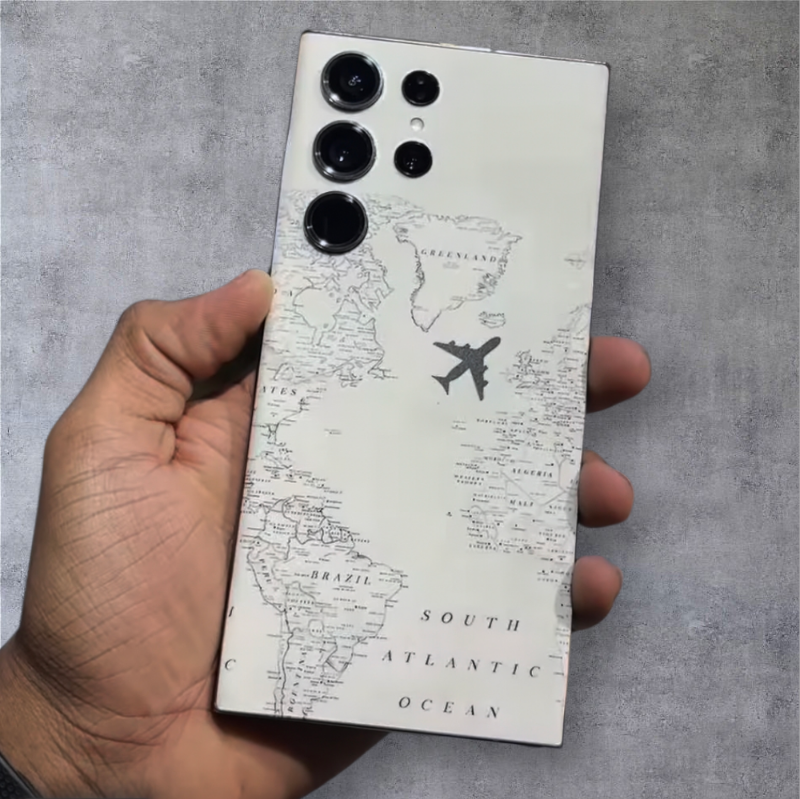 Travel Design Matte Transparent Mobile Skin For Samsung