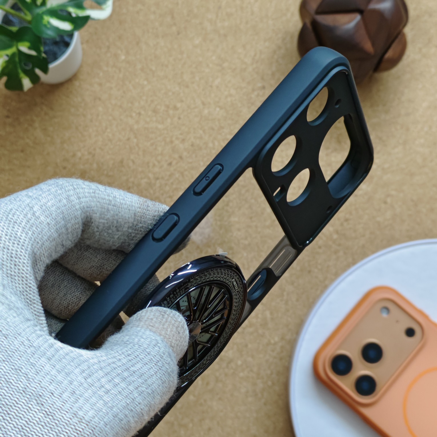 Nothing Phone 3 Premium Transparent Doyers Back Cover With Wheel Magsafe Stand - Image 3