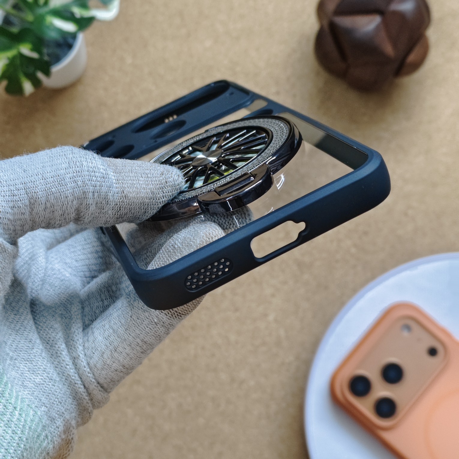 Nothing Phone 3 Premium Transparent Doyers Back Cover With Wheel Magsafe Stand - Image 4