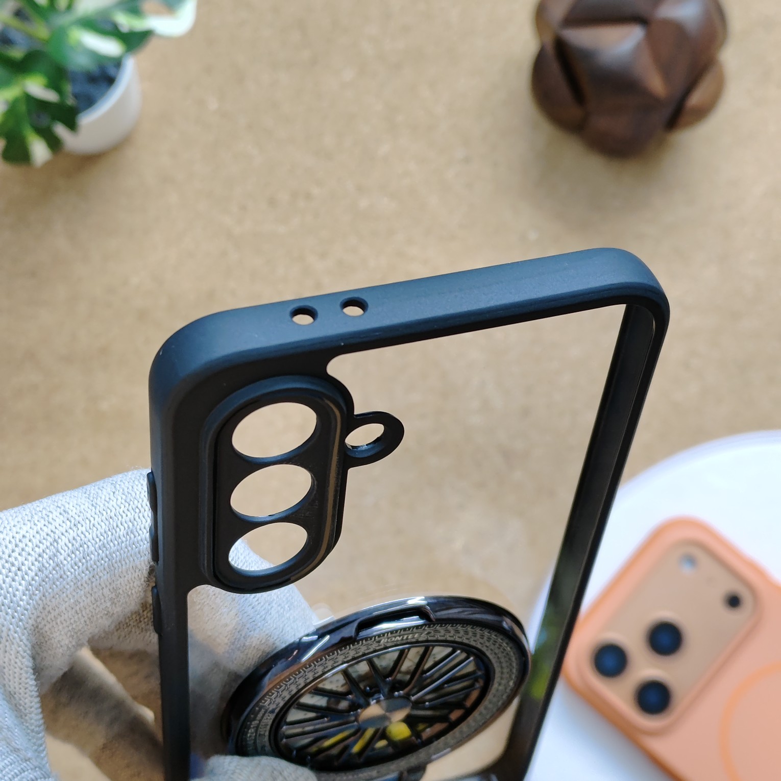 Samsung Galaxy A36 Premium Transparent Doyers Back Cover With Wheel Magsafe Stand - Image 5