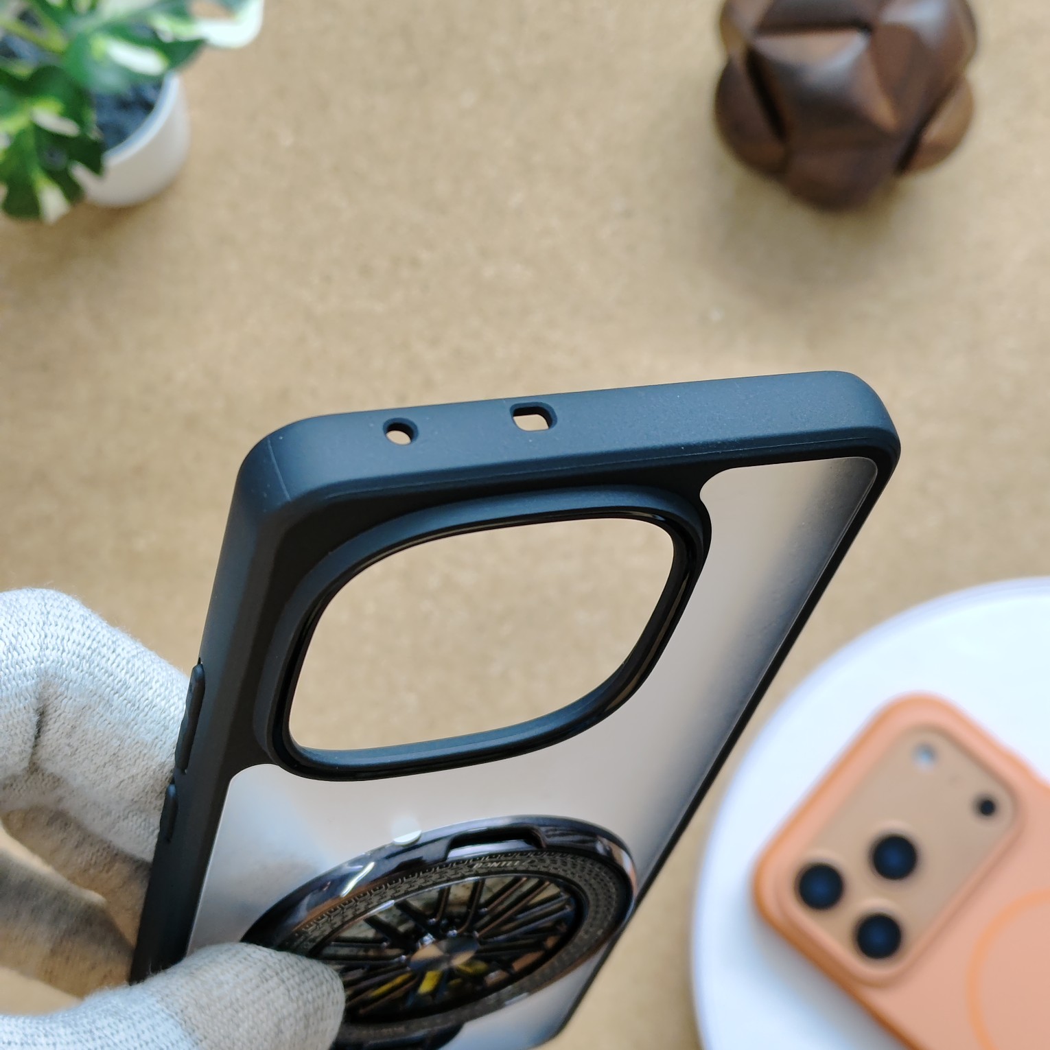 iQOO Neo 10 Premium Transparent Doyers Back Cover With Wheel Magsafe Stand - Image 5