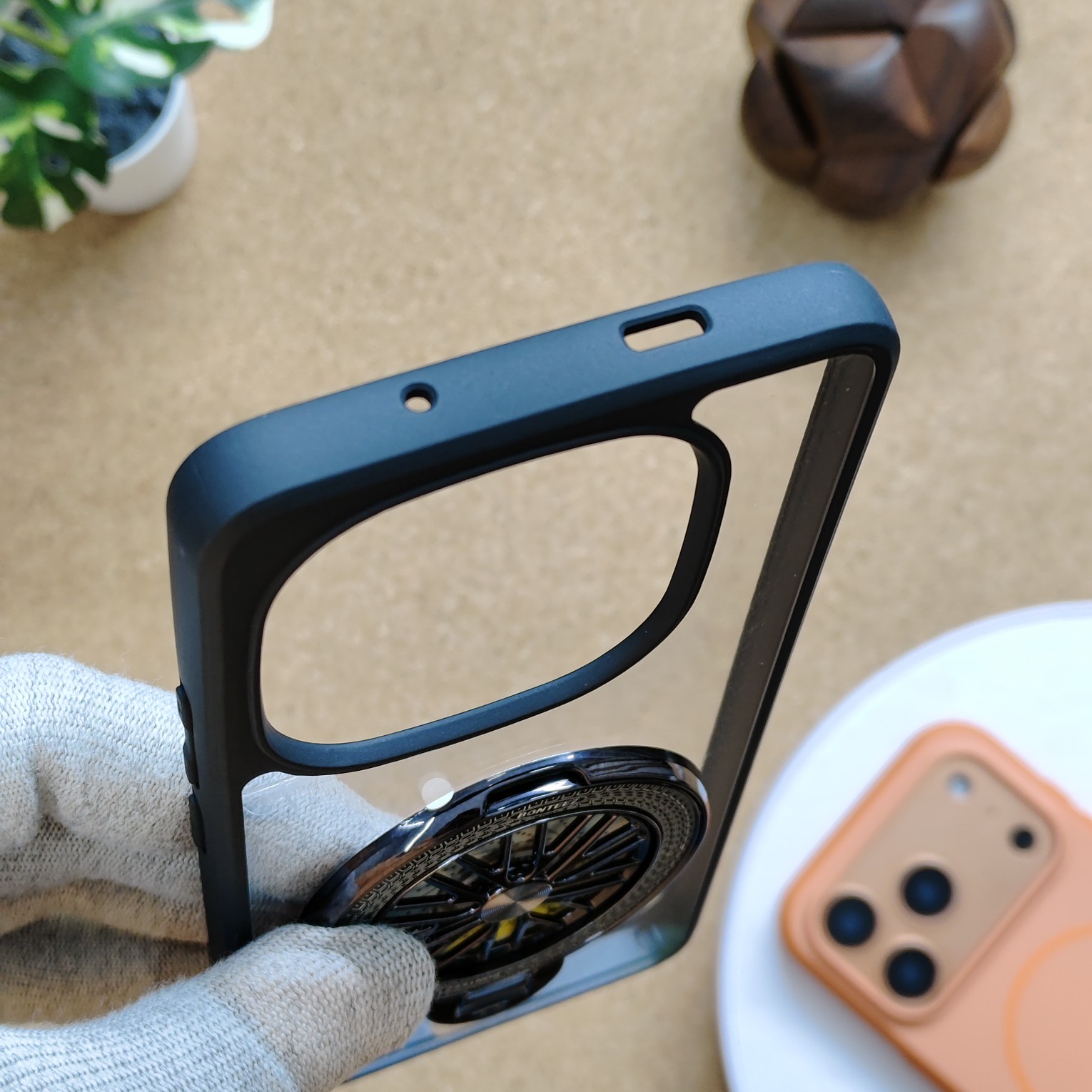 iQOO 13 Premium Transparent Doyers Back Cover With Wheel Magsafe Stand - Image 5