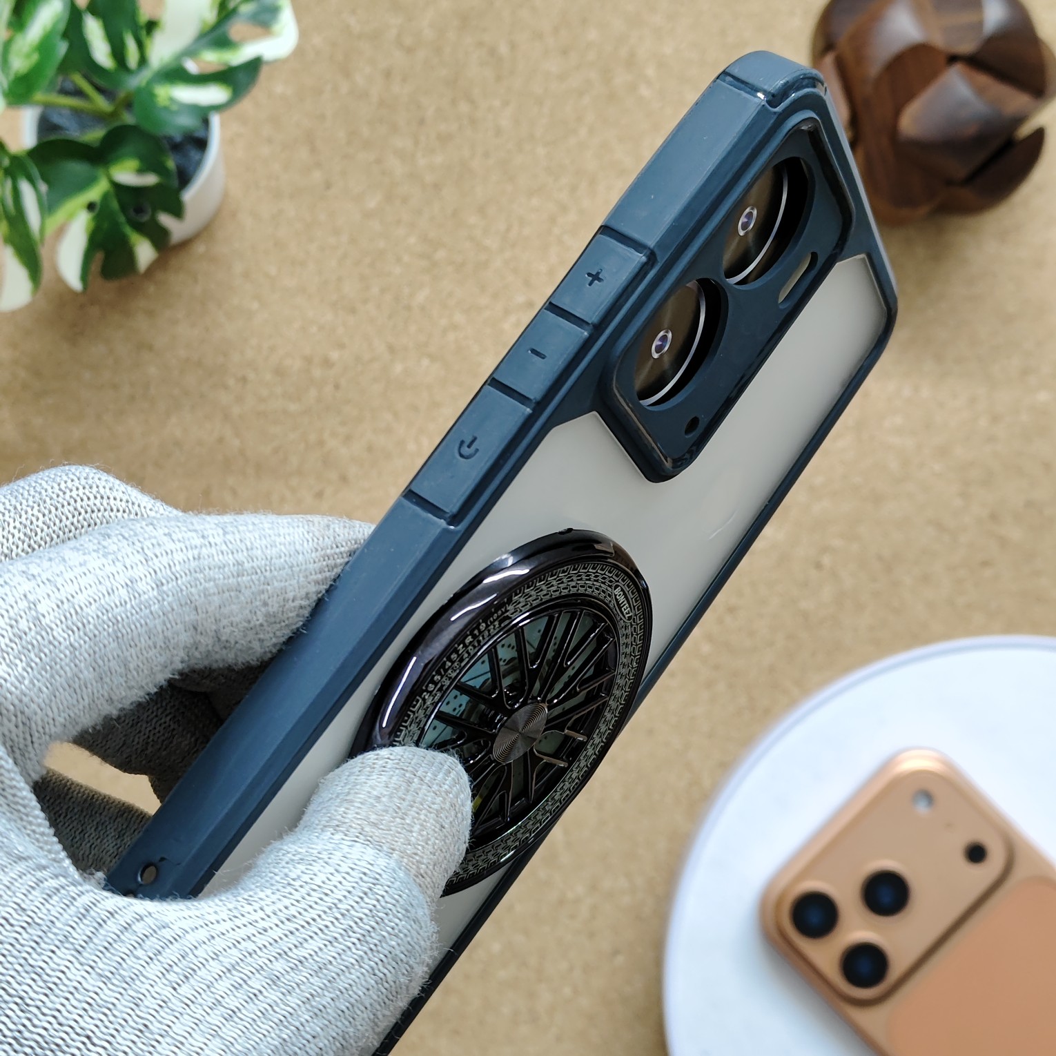 Realme P3 Premium Transparent Doyers Back Cover With Wheel Magsafe Stand - Image 3