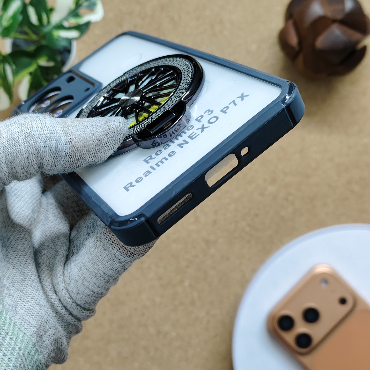 Realme P3 Premium Transparent Doyers Back Cover With Wheel Magsafe Stand - Image 4