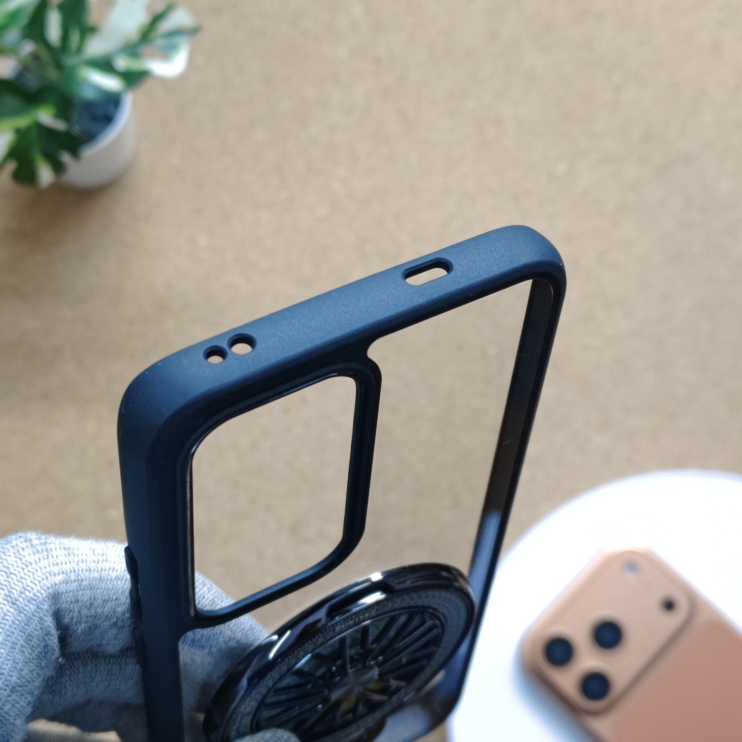 Oppo Reno 12 Premium Transparent Doyers Back Cover With Wheel Magsafe Stand - Image 5