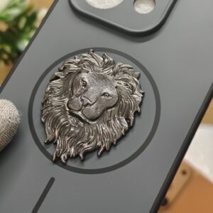 Stylish Mobile Back Sticking Metal Lion Logo
