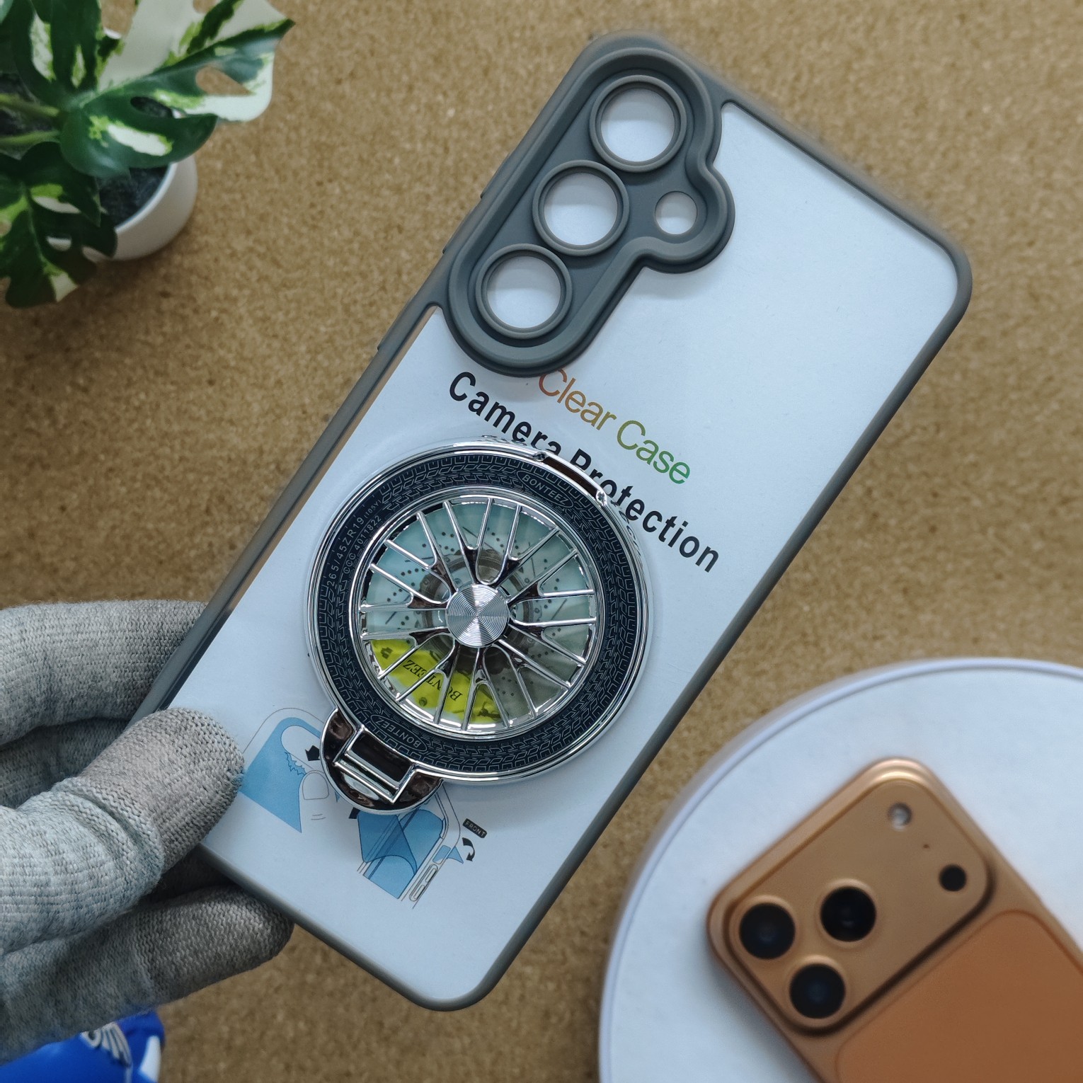 Samsung Galaxy S24 FE Transparent Wheel Magsafe Stand Back Cover - Image 9