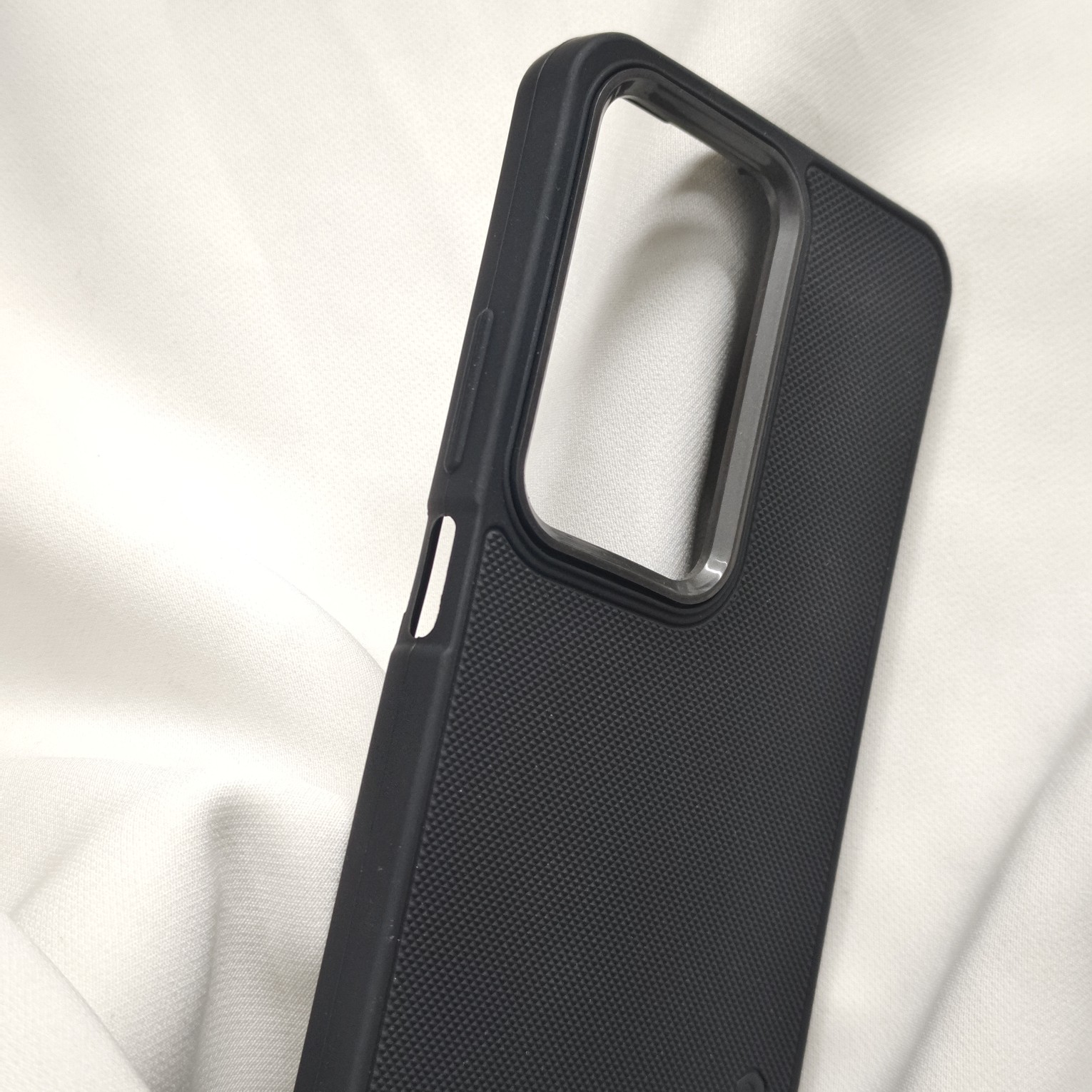 Redmi 15 Black Nilkin Back Cover With Cloth Inside - Image 3