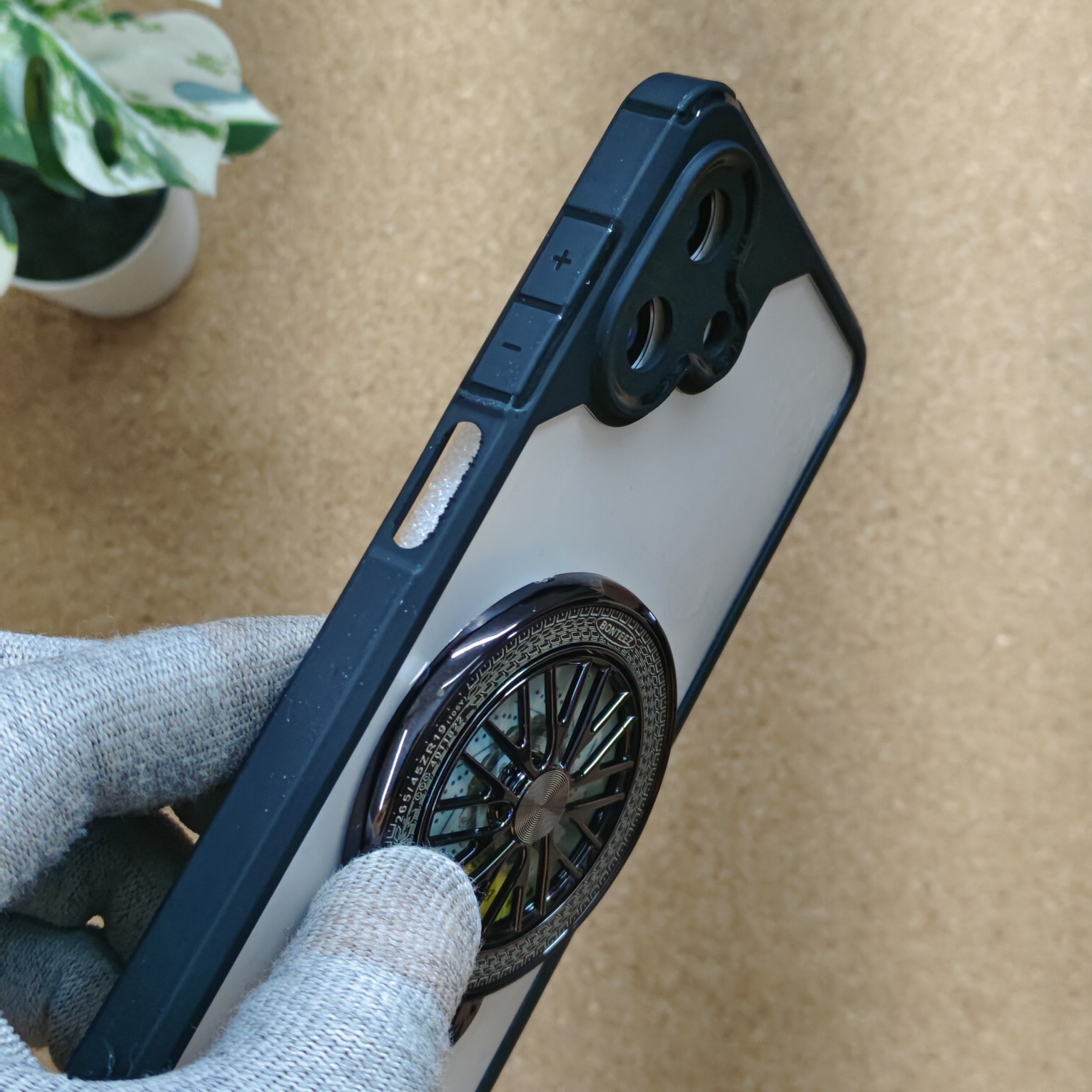 Samsung A06 Premium Transparent Doyers Back Cover With Wheel Magsafe Stand - Image 3