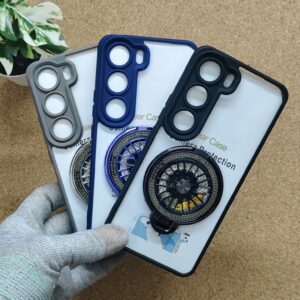 Vivo Y300 & V40 Lite Transparent Wheel Magsafe Stand Back Cover