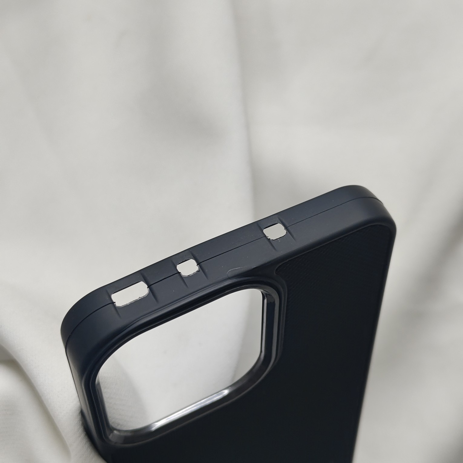 Oppo Reno 15 Black Nilkin Back Cover With Cloth Inside - Image 5
