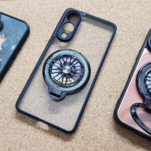 Samsung Galaxy S25 Edge Premium Transparent Doyers Back Cover with Magsafe Wheel Stand