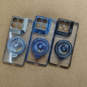 Motorola Edge 70 Stylish Transparent Chrome PC Hard Back Cover With Wheel Magsafe Stand