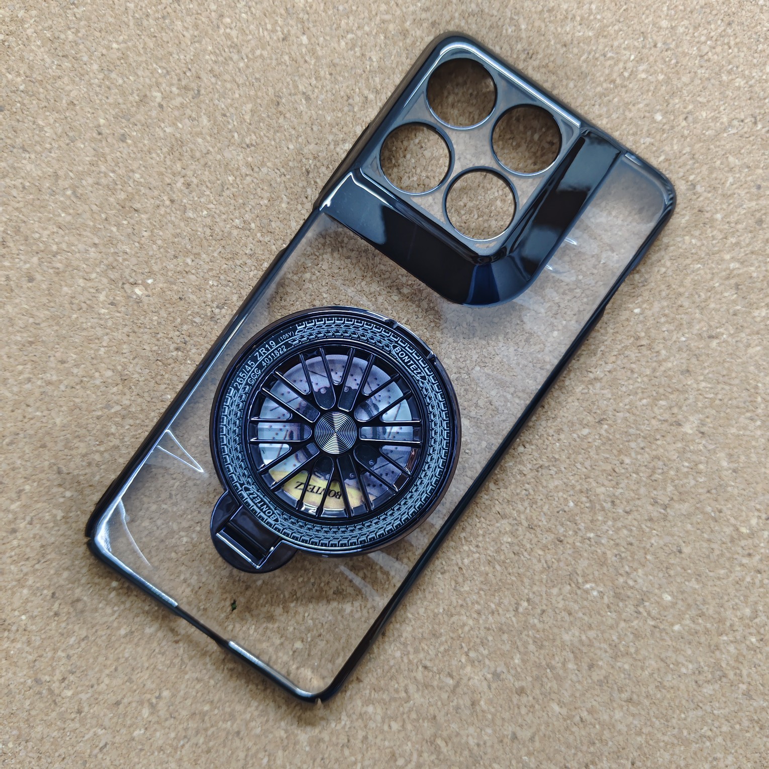 Motorola Edge 70 Stylish Transparent Chrome PC Hard Back Cover With Wheel Magsafe Stand