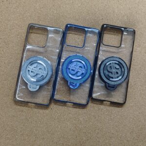 Motorola Edge 60 Pro Transparent Chrome PC Hard Back Cover With Glitter Dollar Stand