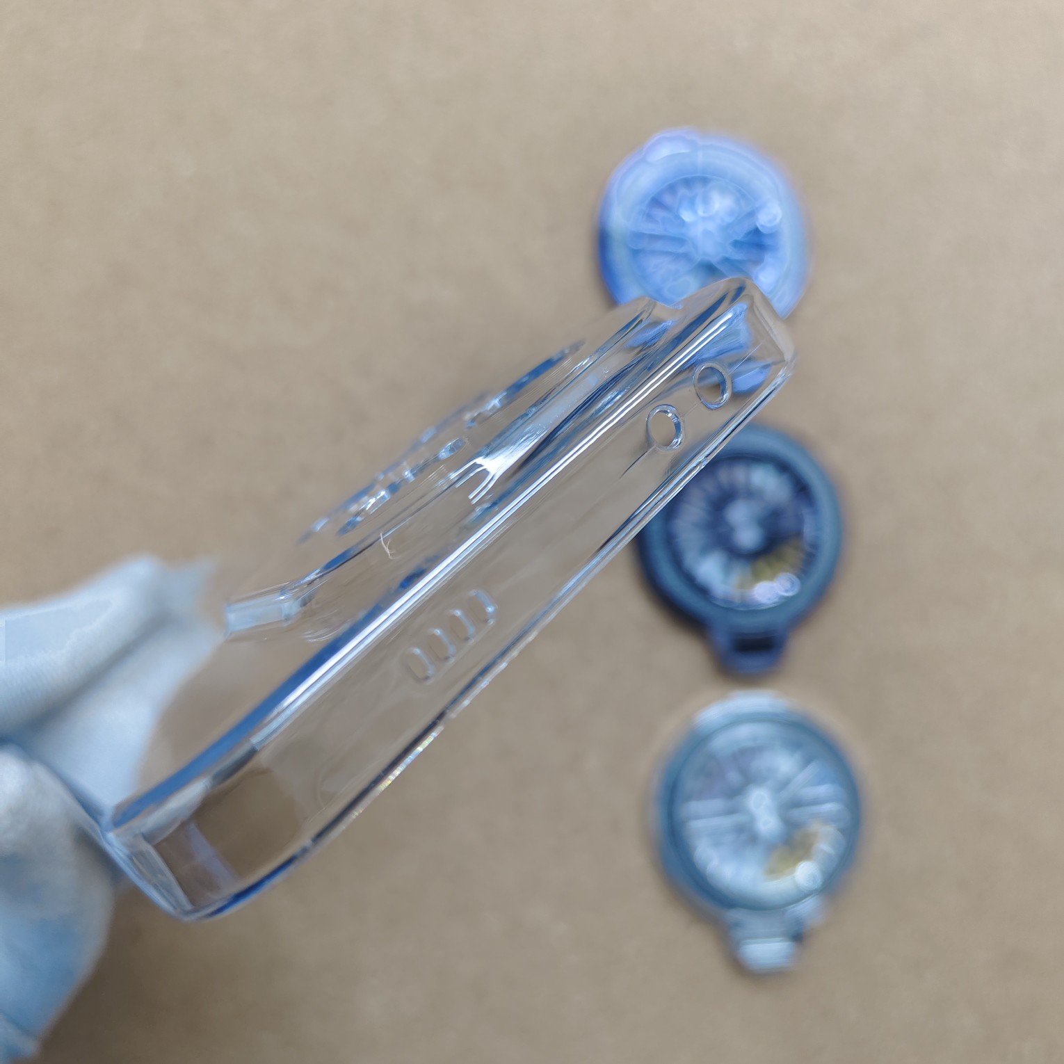 iQOO 15 Transparent Crystal PC Hard Back Cover With Wheel Magsafe Stand - Image 5