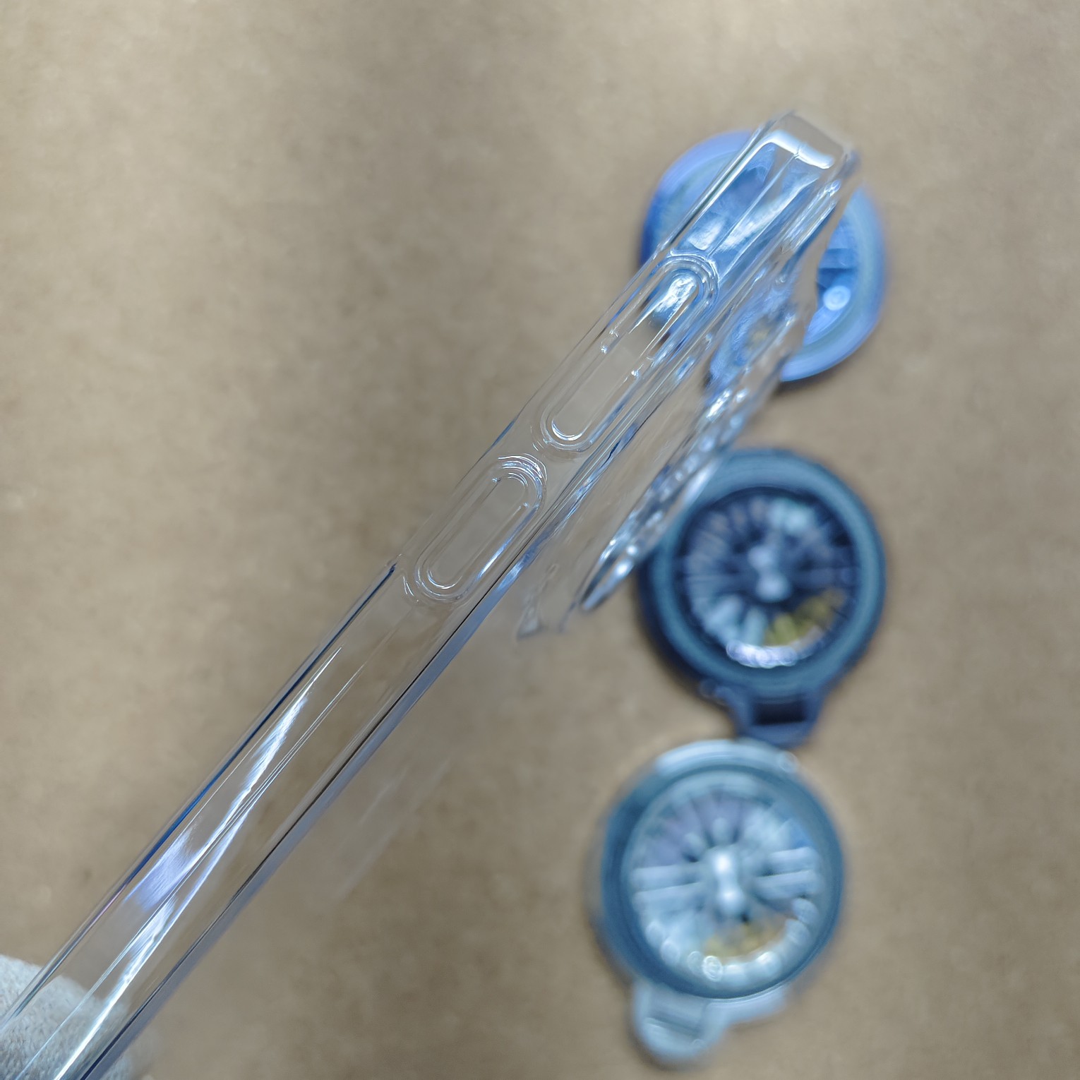 Vivo X300 Transparent Crystal PC Hard Back Cover With Wheel Magsafe Stand - Image 3