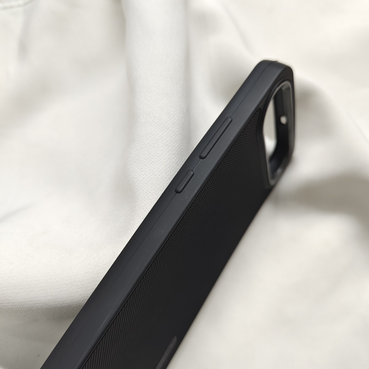 Realme 16 Black Nilkin Back Cover with cloth inside - Image 3