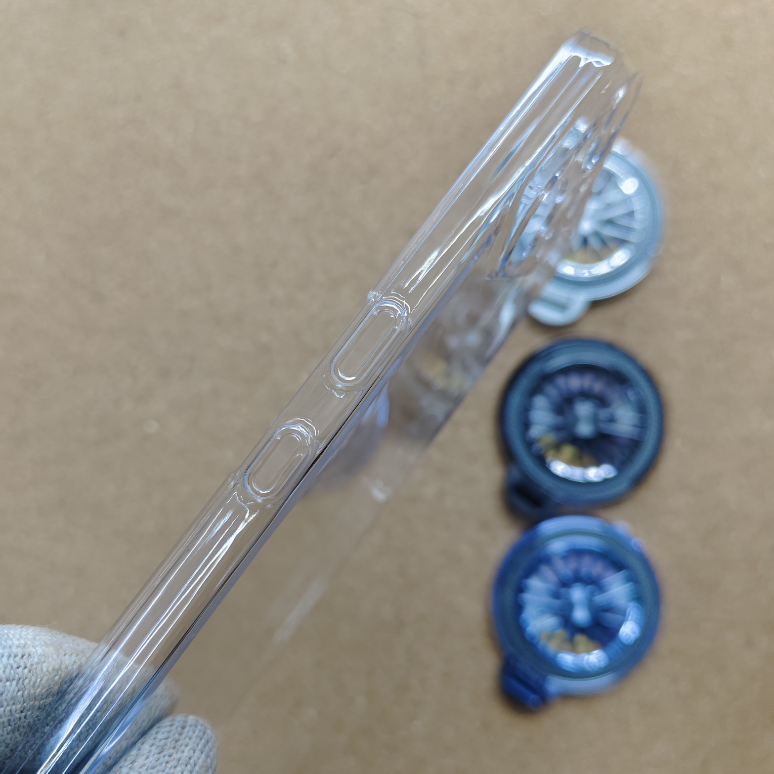 Nothing CMF Phone 2 Pro Transparent Crystal PC Hard Back Cover With Wheel Magsafe Stand - Image 3