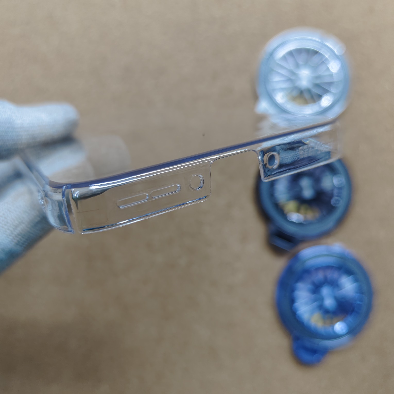 Oneplus Nord 5 Transparent Crystal PC Hard Back Cover With Wheel Magsafe Stand - Image 4