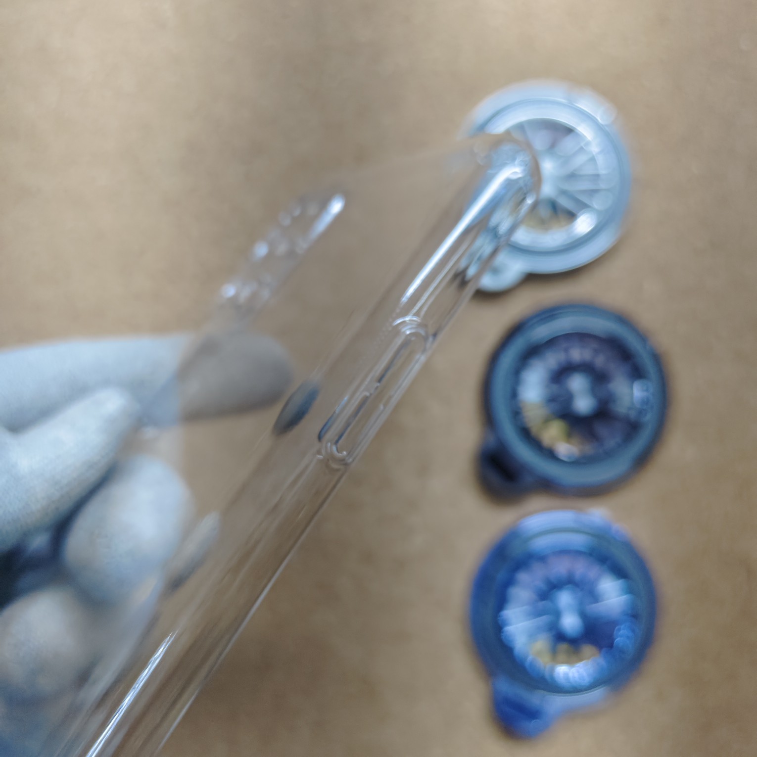 Oneplus 9R Transparent Crystal PC Hard Back Cover With Wheel Magsafe Stand - Image 5