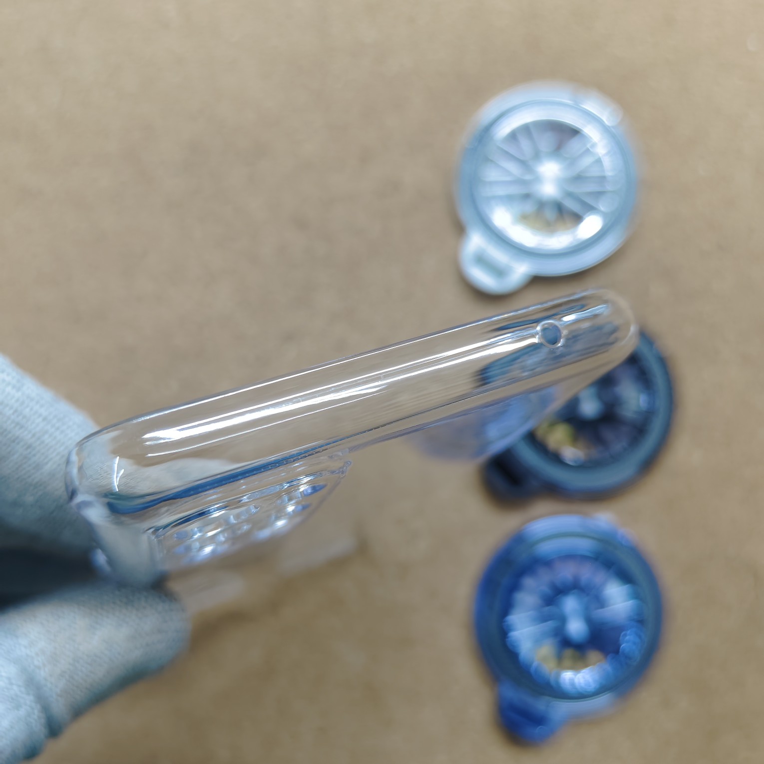 Oneplus 9R Transparent Crystal PC Hard Back Cover With Wheel Magsafe Stand - Image 6