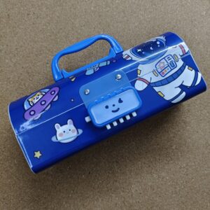 Multiple Compartments Astronaut Geometry Box With Button Lock