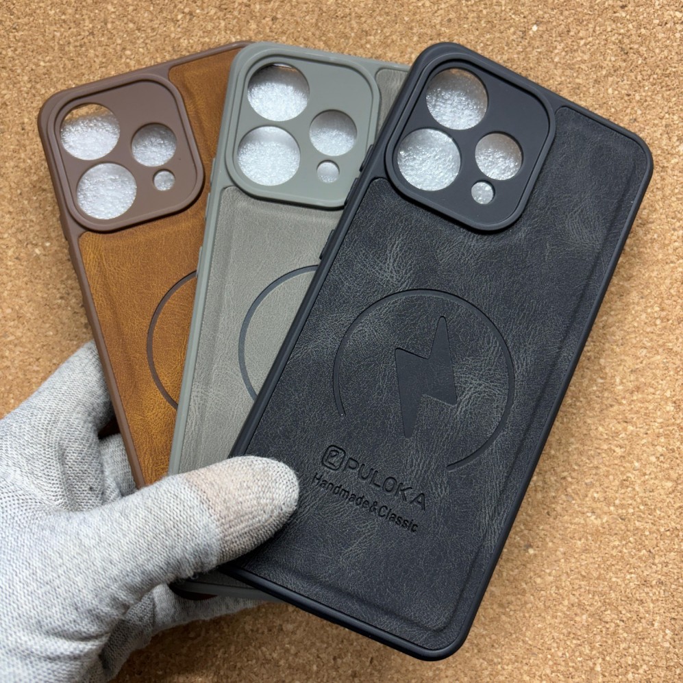 Oppo Reno 15 Luxury Leather Back Cover with No Magsafe - Image 2