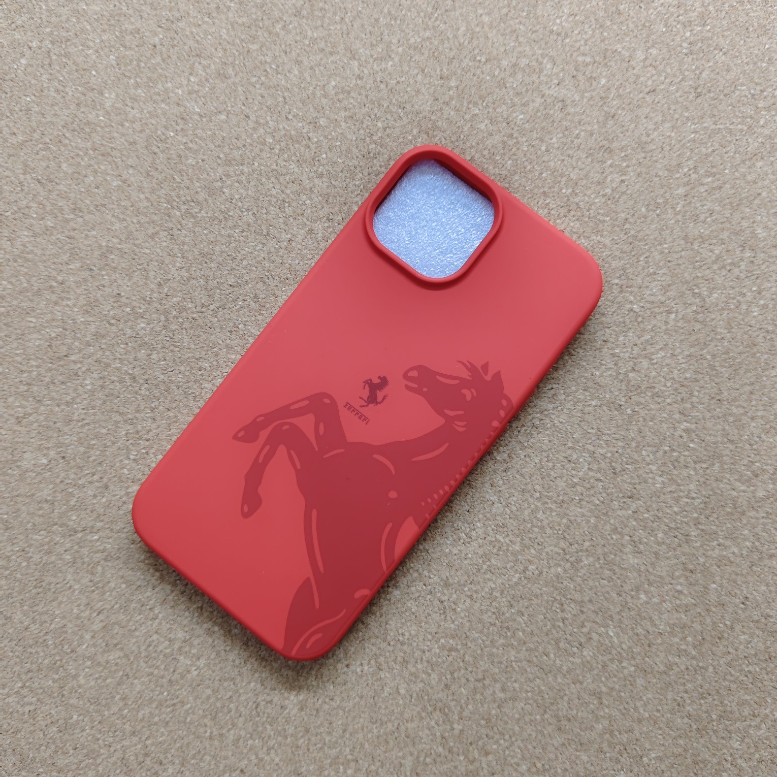 iPhone 14 & 14 Pro OG Silicon Back Cover With Soft Cloth inside Ferrari Print - Image 10