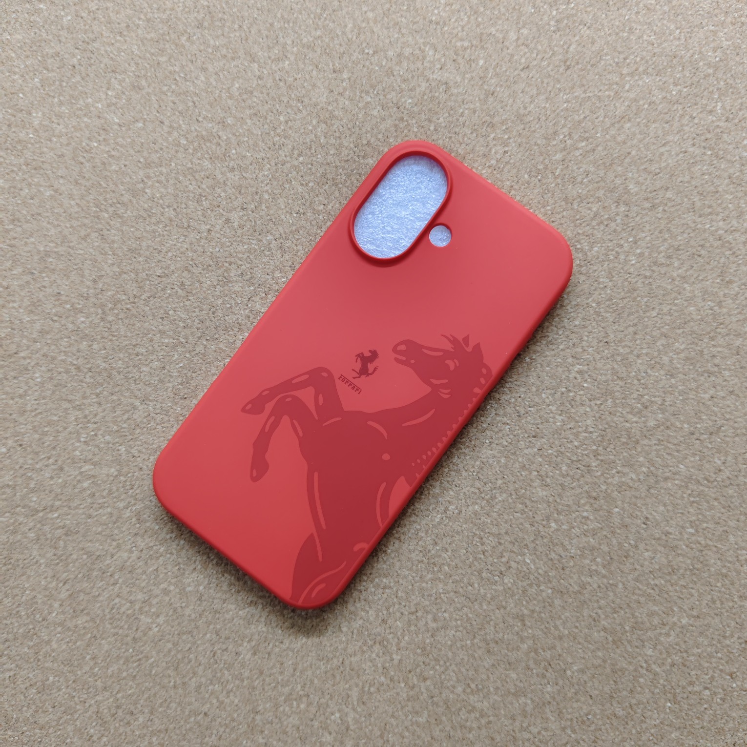 iPhone 16 Pro OG Silicon Back Cover With Soft Cloth inside Ferrari Print - Image 9