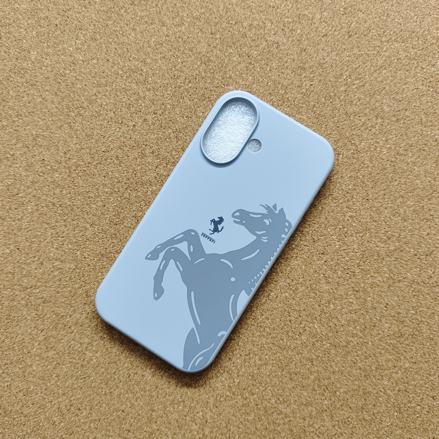 iPhone 16 Pro OG Silicon Back Cover With Soft Cloth inside Ferrari Print - Image 10