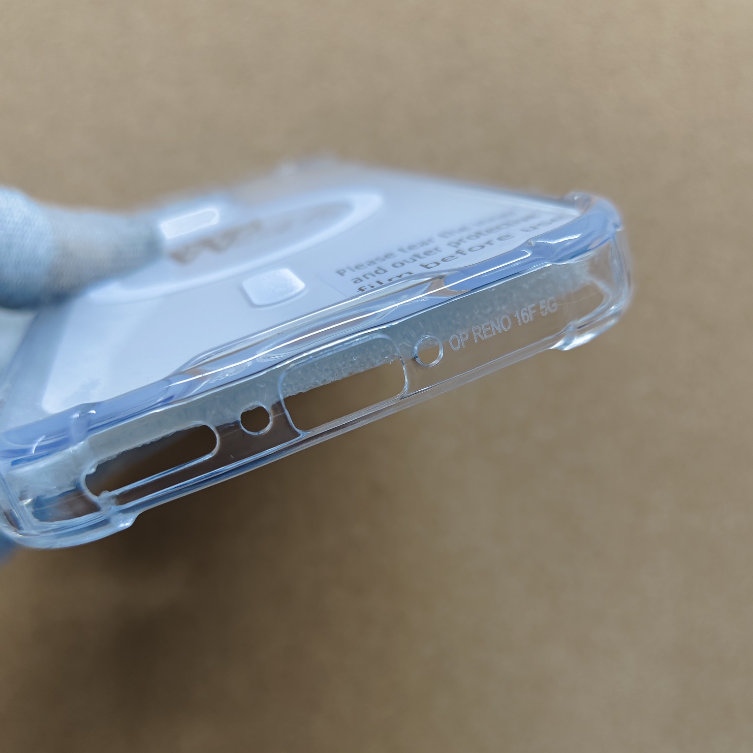 Oppo Reno 16C Shockproof Silicon Transparent Back Cover No Magsafe - Image 4