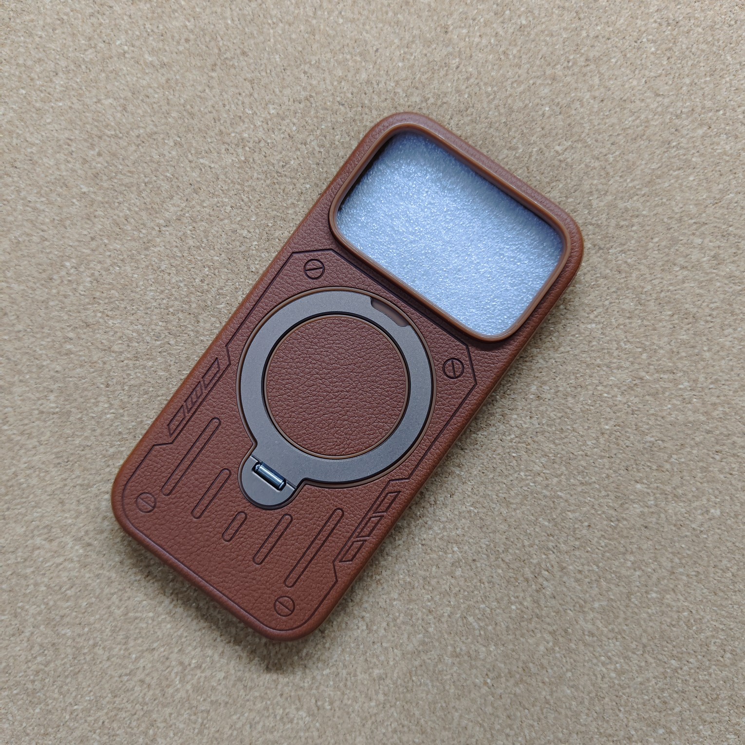 iPhone 17 & 17 Pro & 17 Pro Max Premium Designer Leather Rotating Magsafe Back Cover With Cloth Inside - Image 7