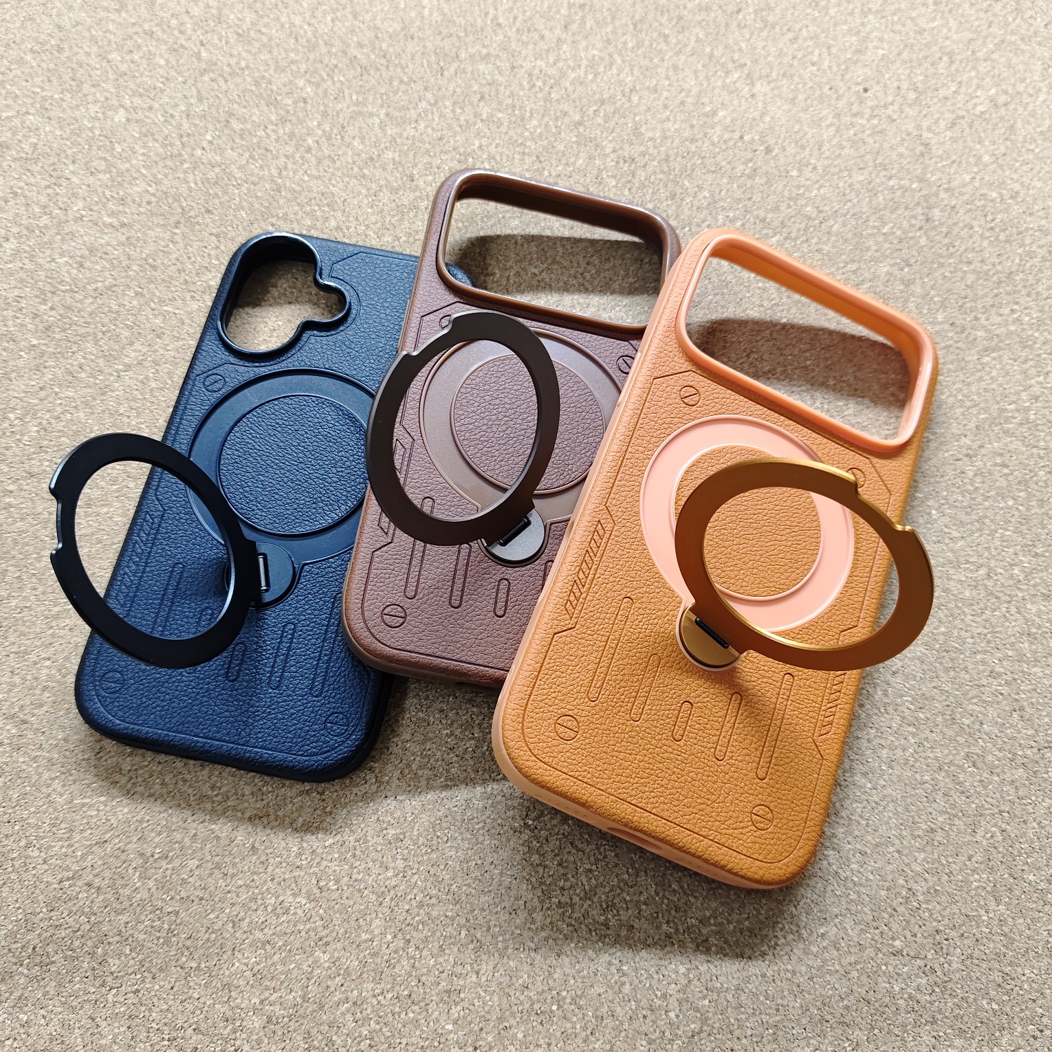 iPhone 17 & 17 Pro & 17 Pro Max Premium Designer Leather Rotating Magsafe Back Cover With Cloth Inside - Image 10